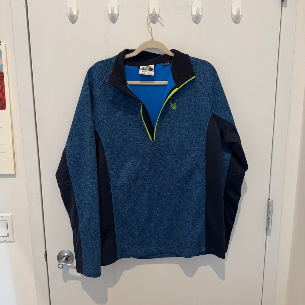 Spyder Blue and Black Zip Up Sweater